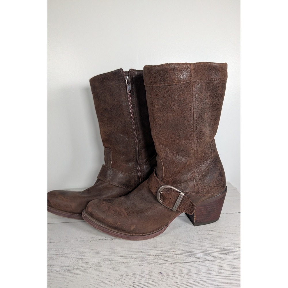 Durango Crush Chocolate Brown Leather Harness Boots RD9413 Womens 8M